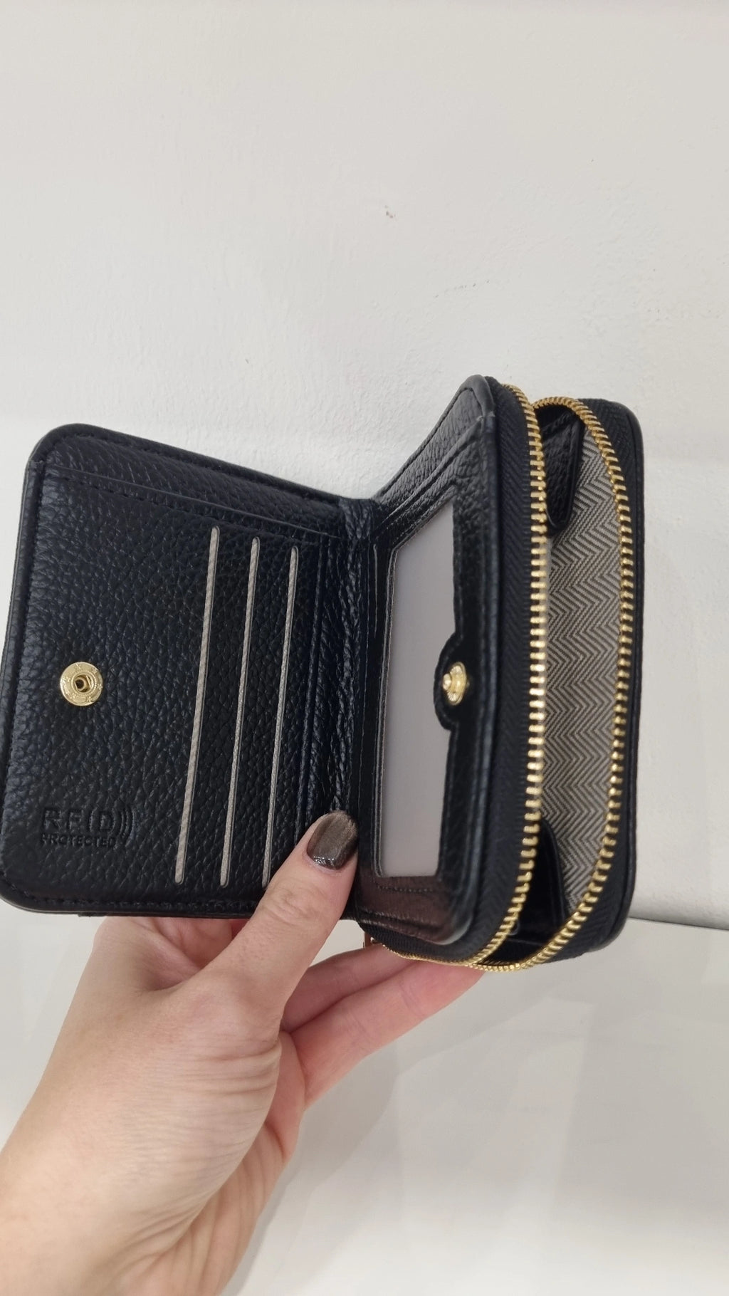 Tote small rfid secure purse in black