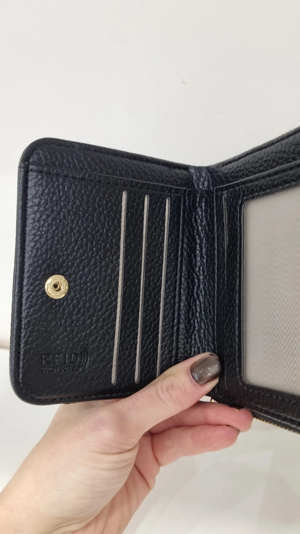 Tote small rfid secure purse in black