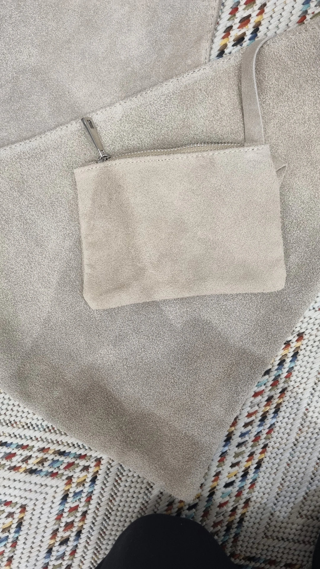 Genuine italian Leather Hobo bag in beige