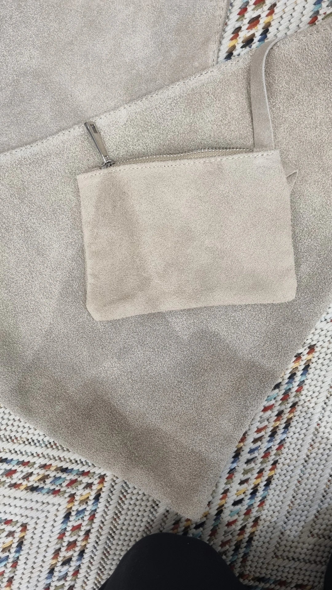 Genuine italian Leather Hobo bag in beige