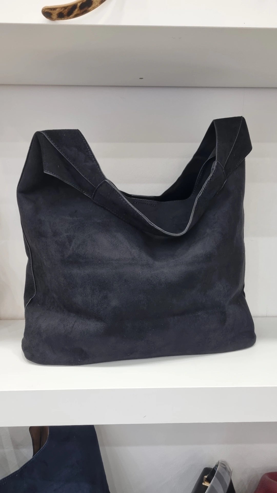 Hobo faux suede bag in a bag in black