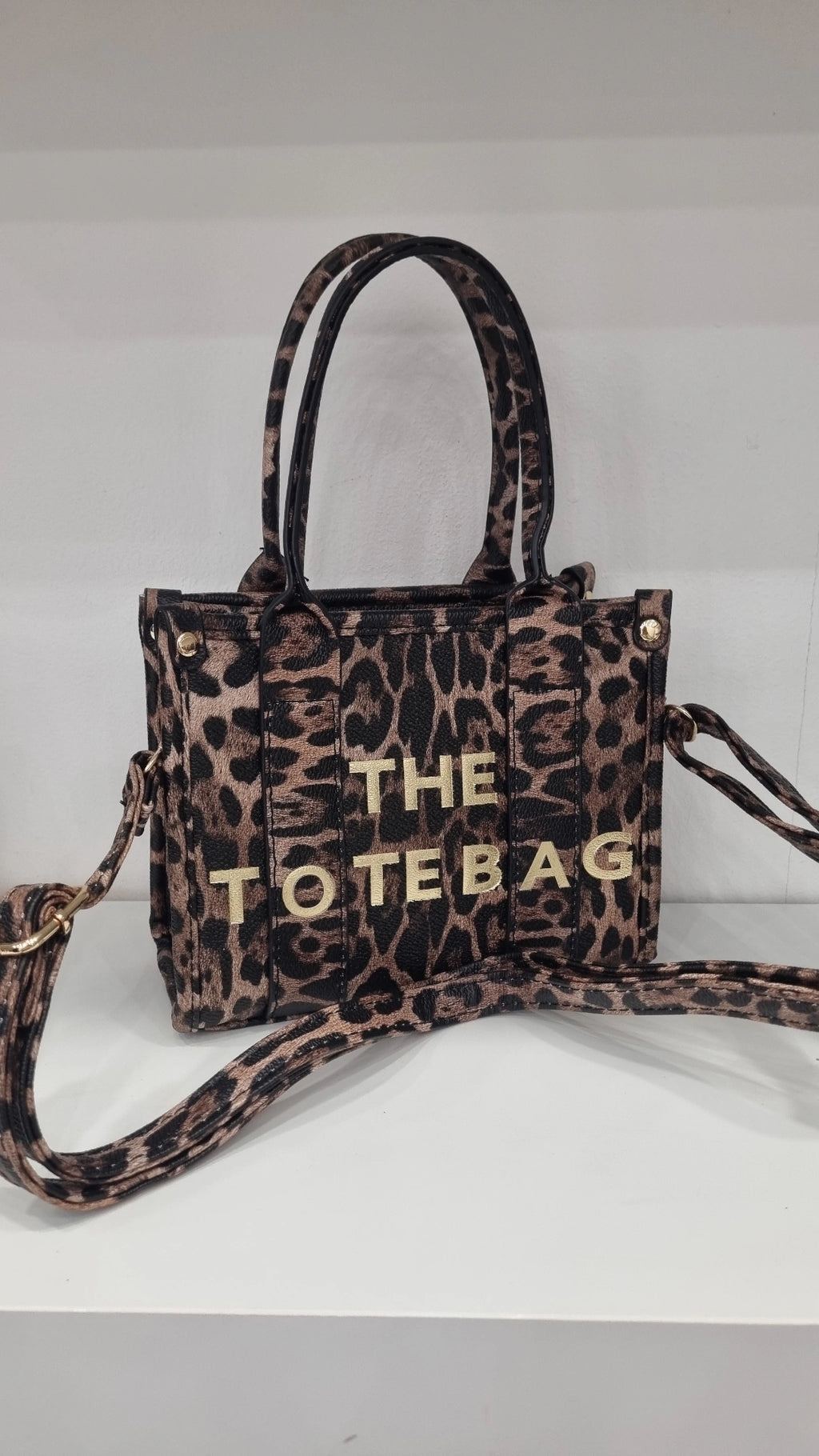 Tote mini leopard print crossbody bag