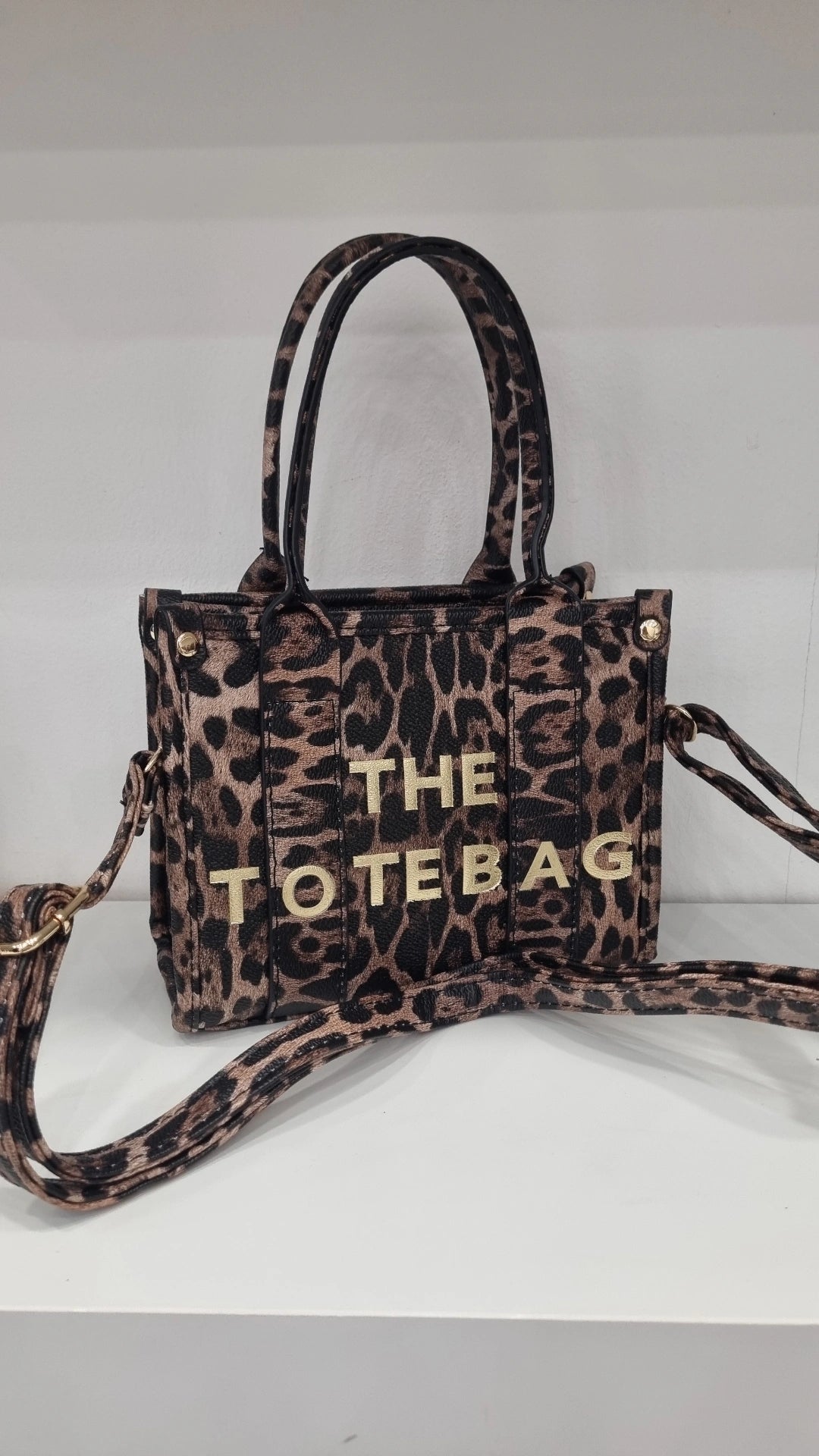 Tote mini leopard print crossbody bag