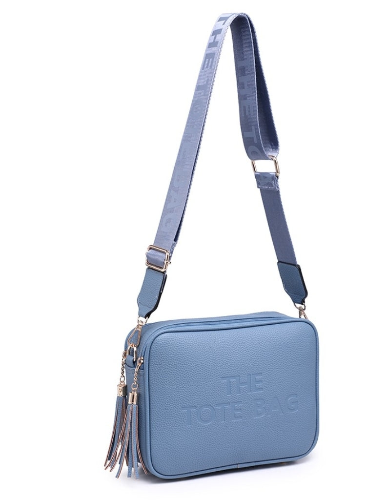 Tote crossbody double compartment bag in chocolate brown