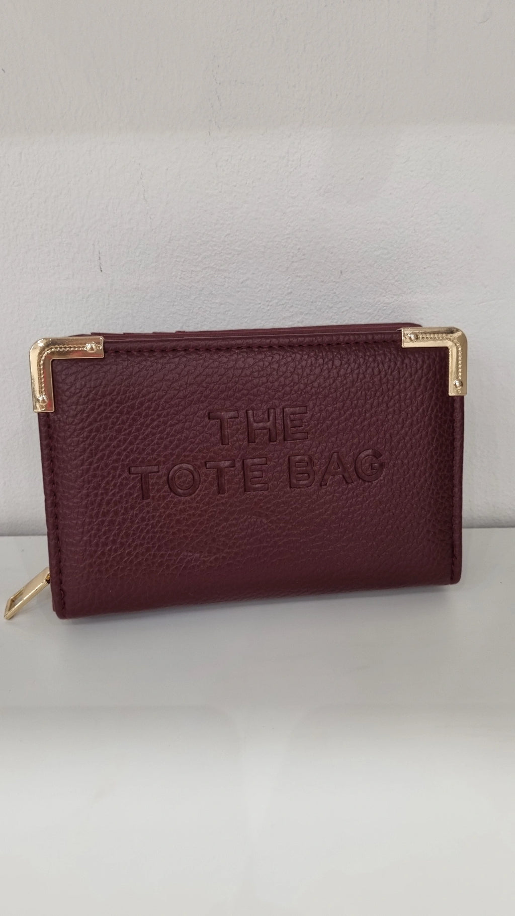 Tote gold trim purse in burgandy
