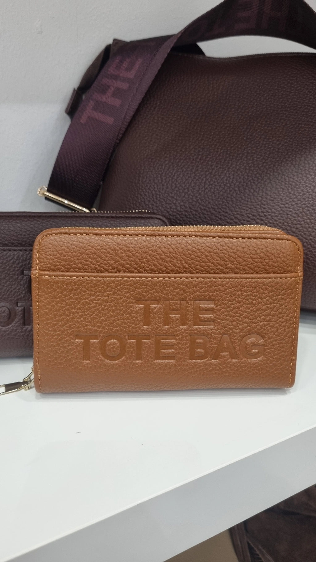 Tote medium size rfid secure purse tan