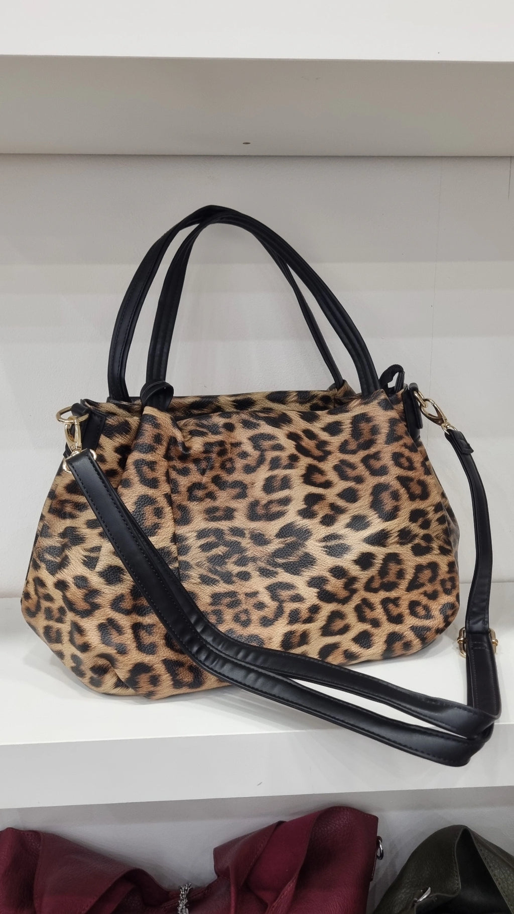 Leopard print Hobo grab top bag