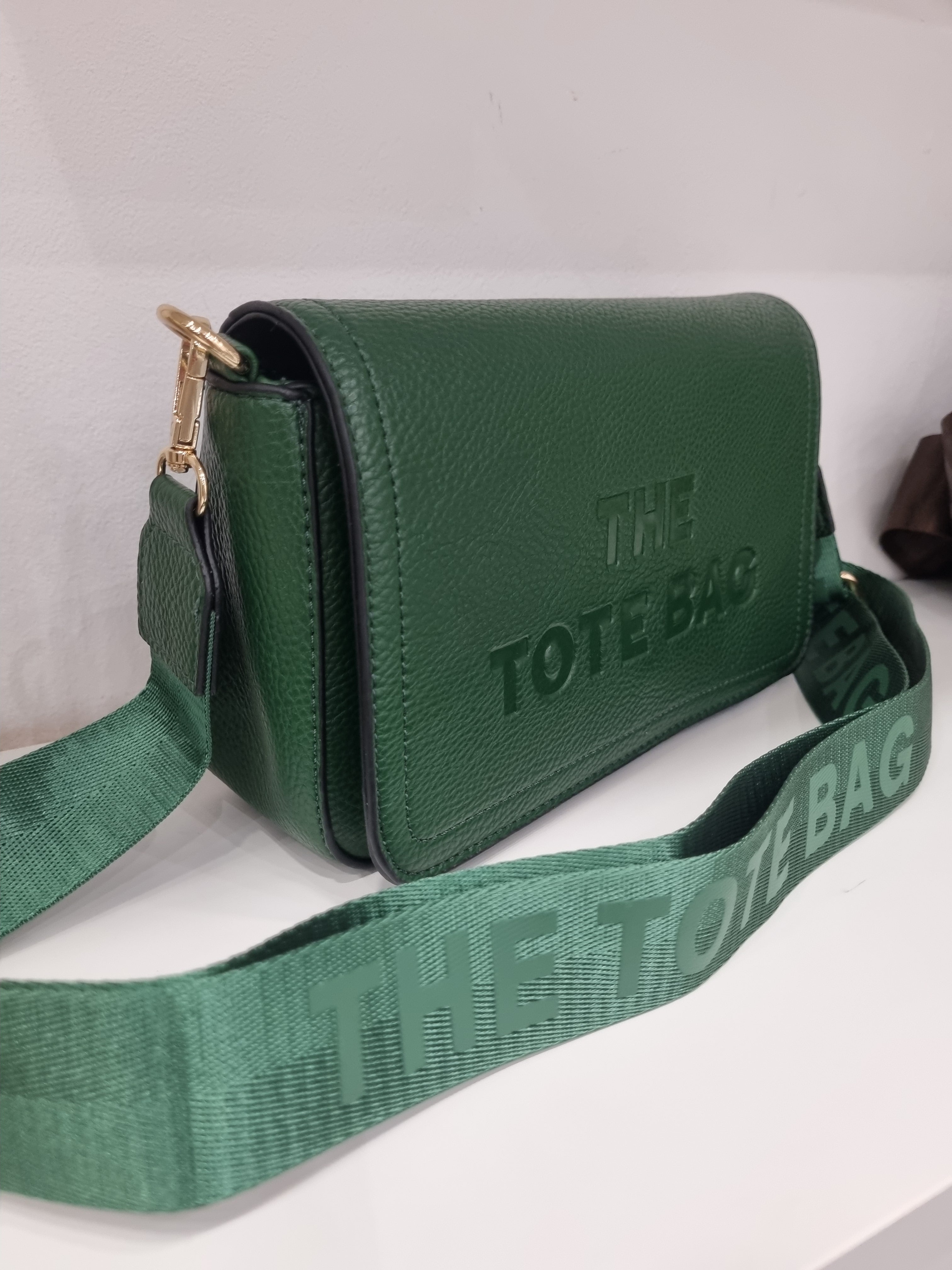 Tote crossbody bag in dark greek