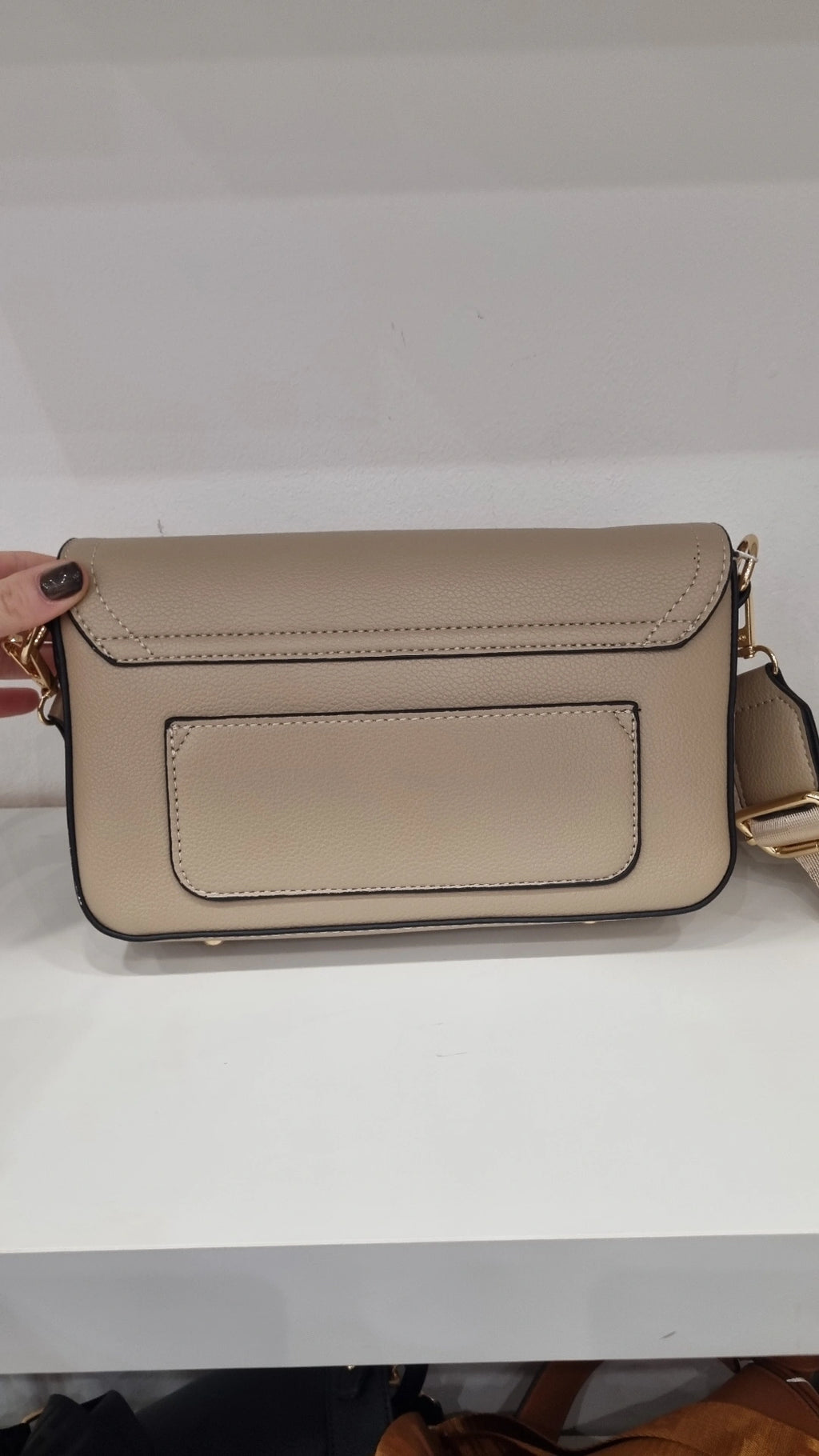 Tote crossbody bag in beige