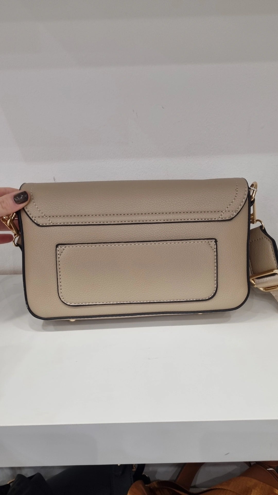 Tote crossbody bag in beige