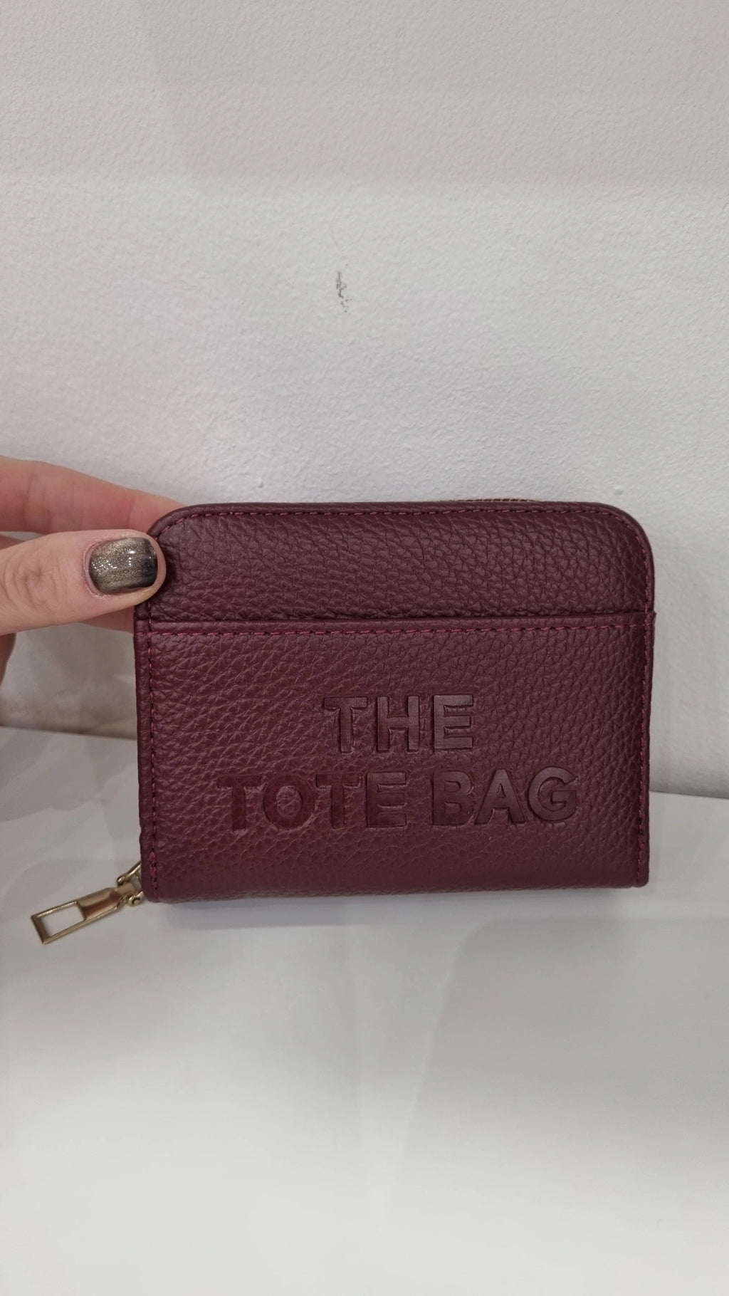 Tote rfid secure small purse in burgandy
