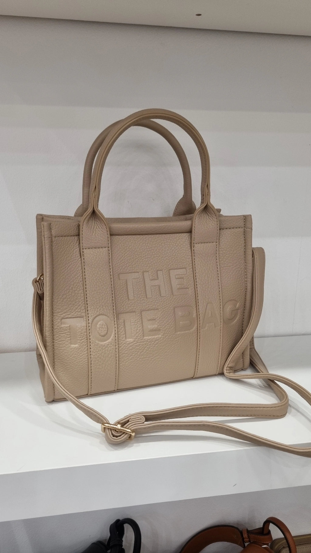 Tote medium size crossbody in beige