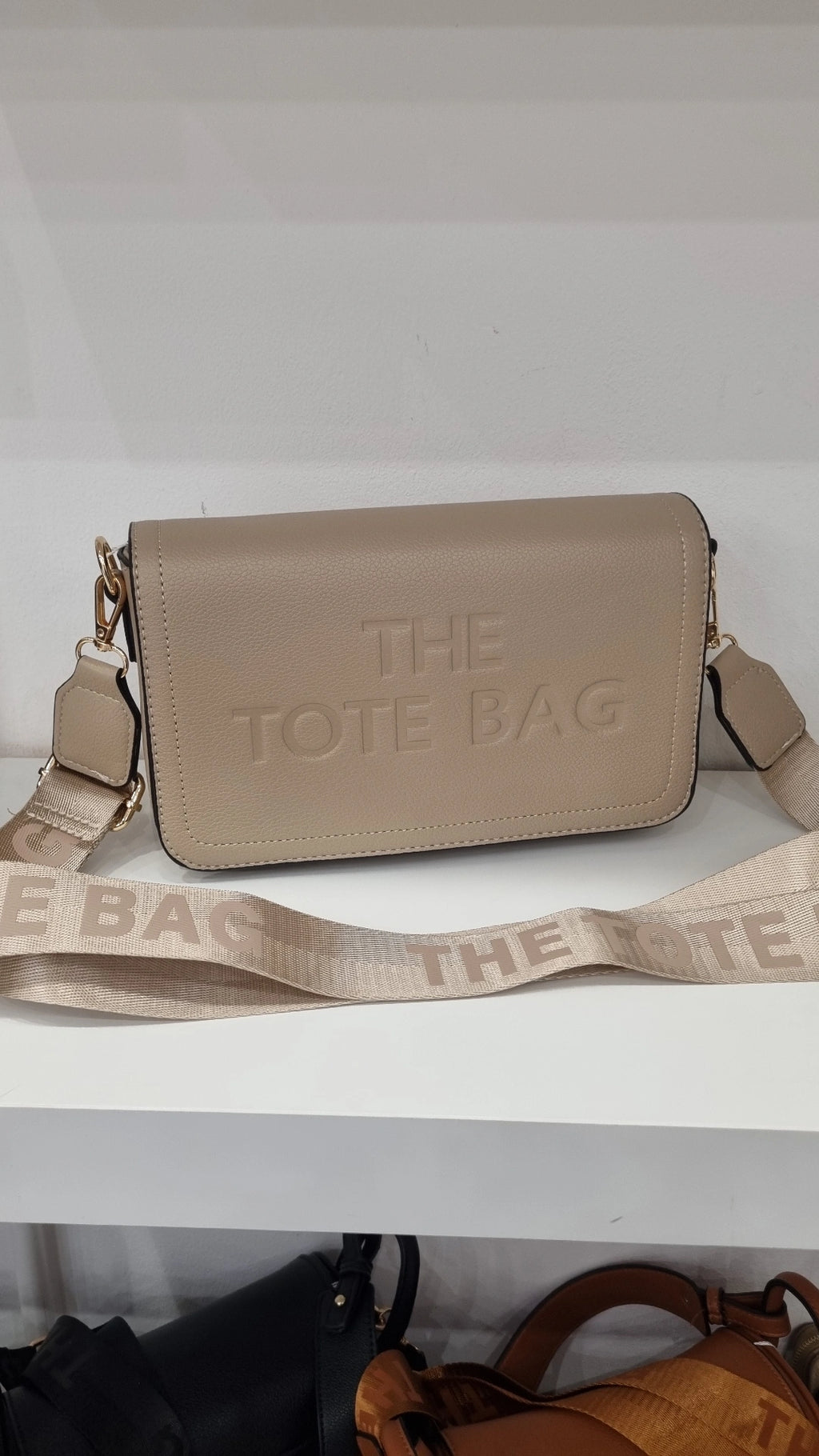 Tote crossbody bag in beige