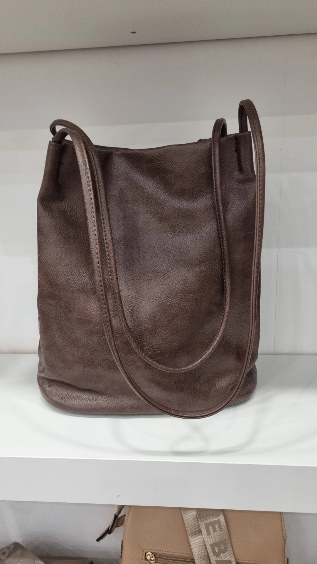 Bucket Hobo shoulder bag in chocolate brown